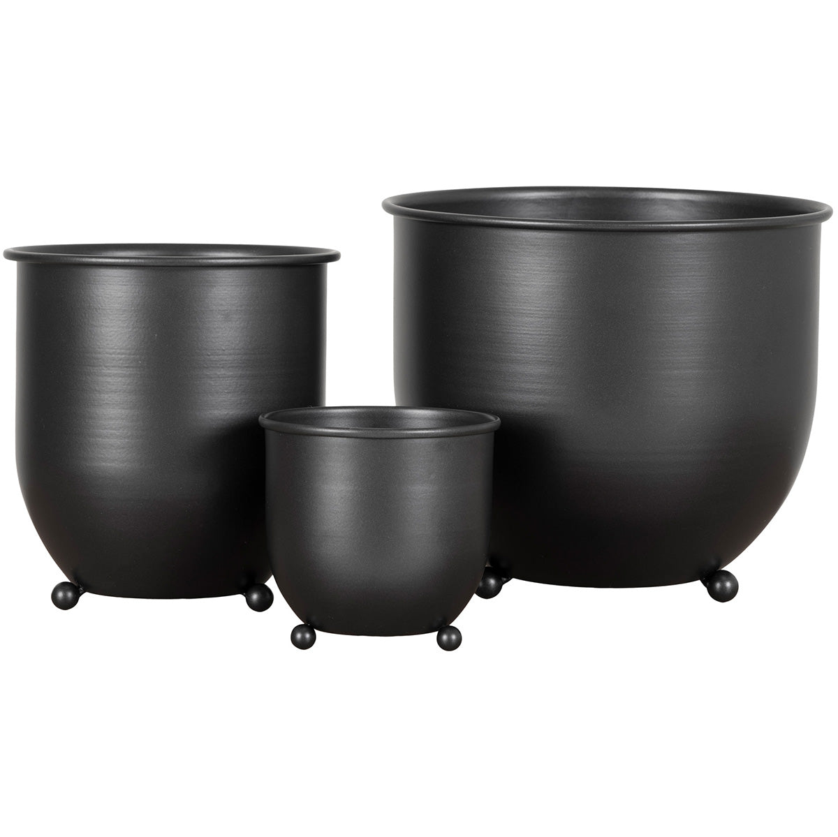 Nova Black Flowerpots (3/Set)