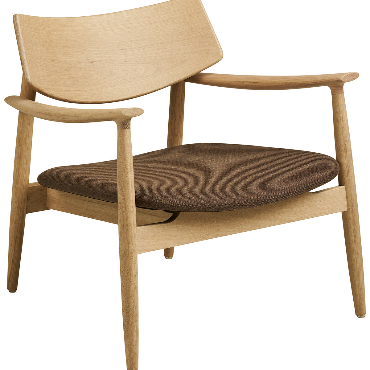 Olvera Oak Wood Lounge Chair with Footrest