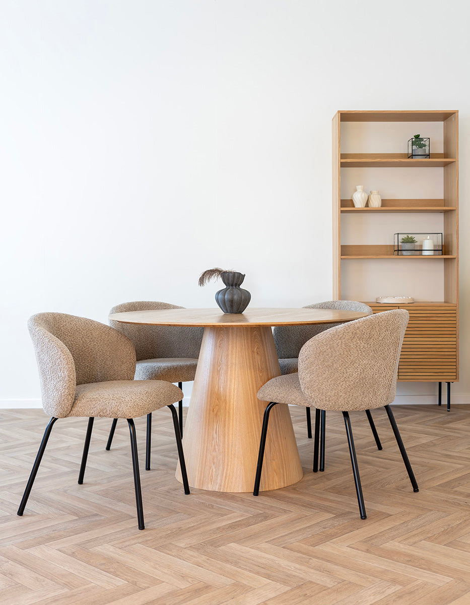 Safira Beige Boucle Dining Chair