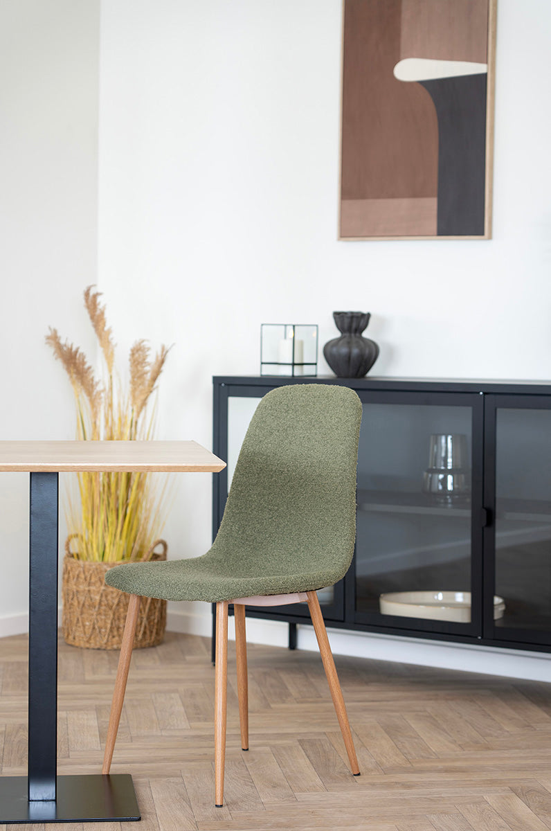 Stockholm Dark Green Boucle Dining Chair