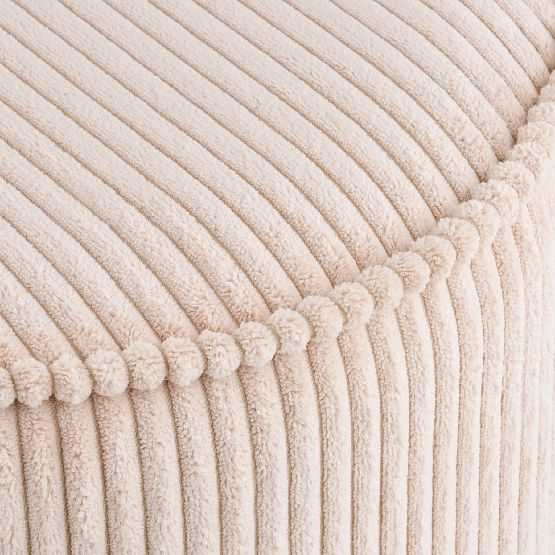 Taupo Beige Corduroy Pouf