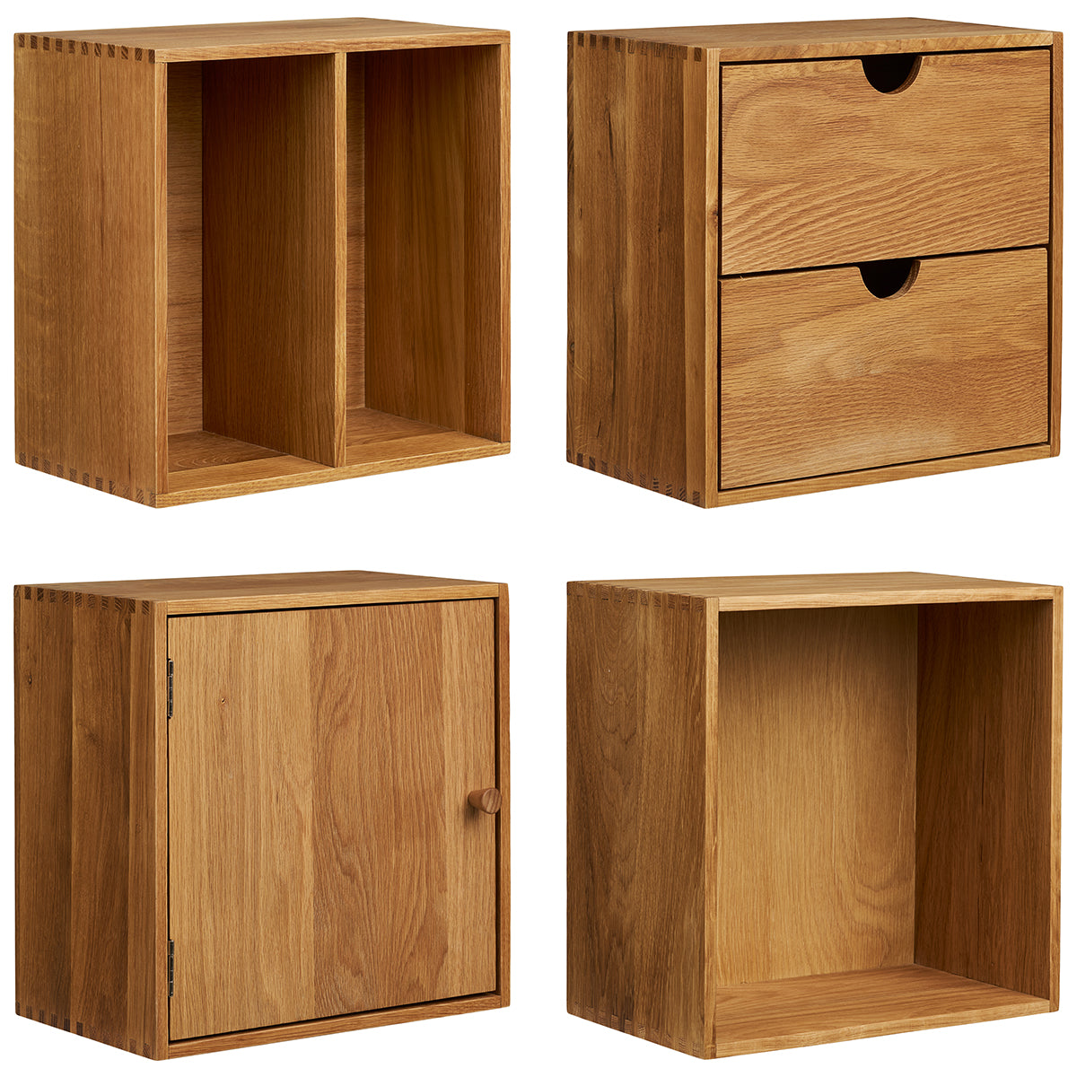 Townsville Oak Wood Wall Shelf Set
