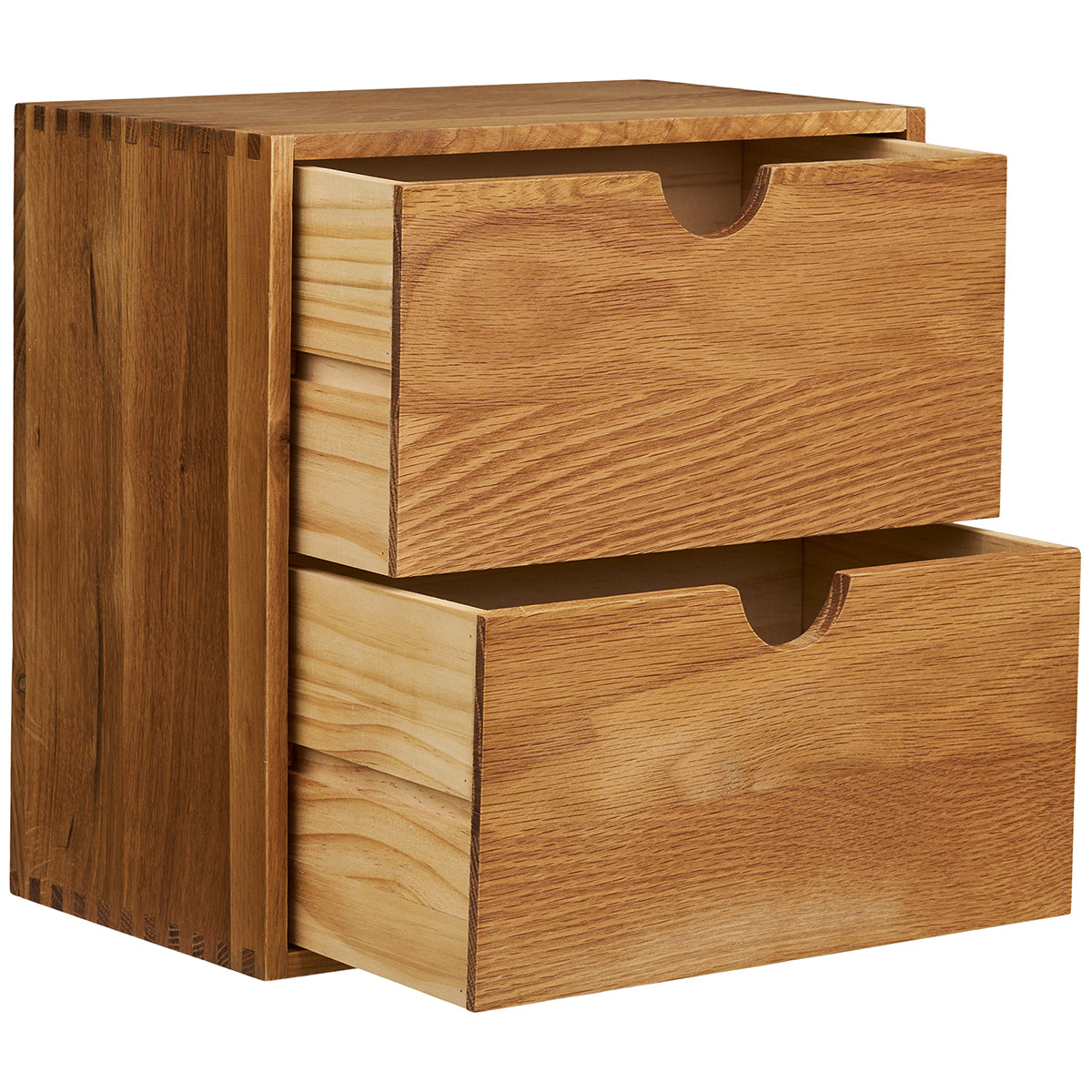 Townsville Oak Wood Wall Shelf with Drawers