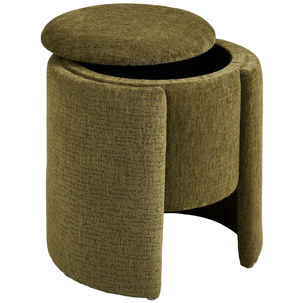Walsdorf Green Chenille Pouf