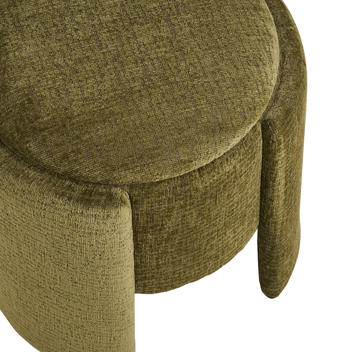 Walsdorf Green Chenille Pouf