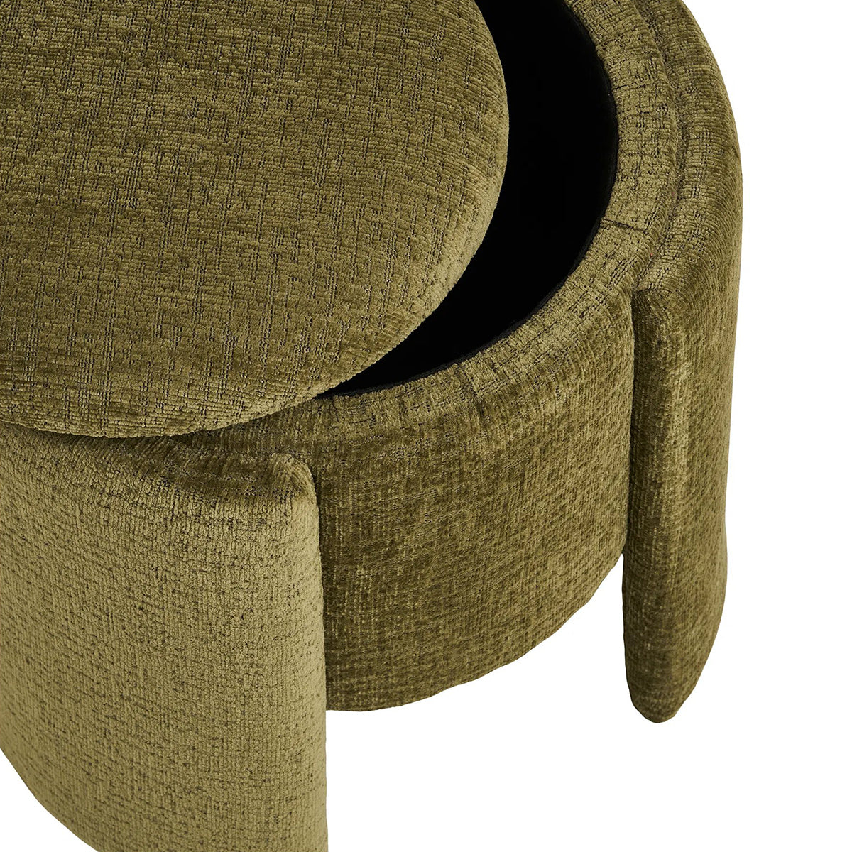 Walsdorf Green Chenille Pouf