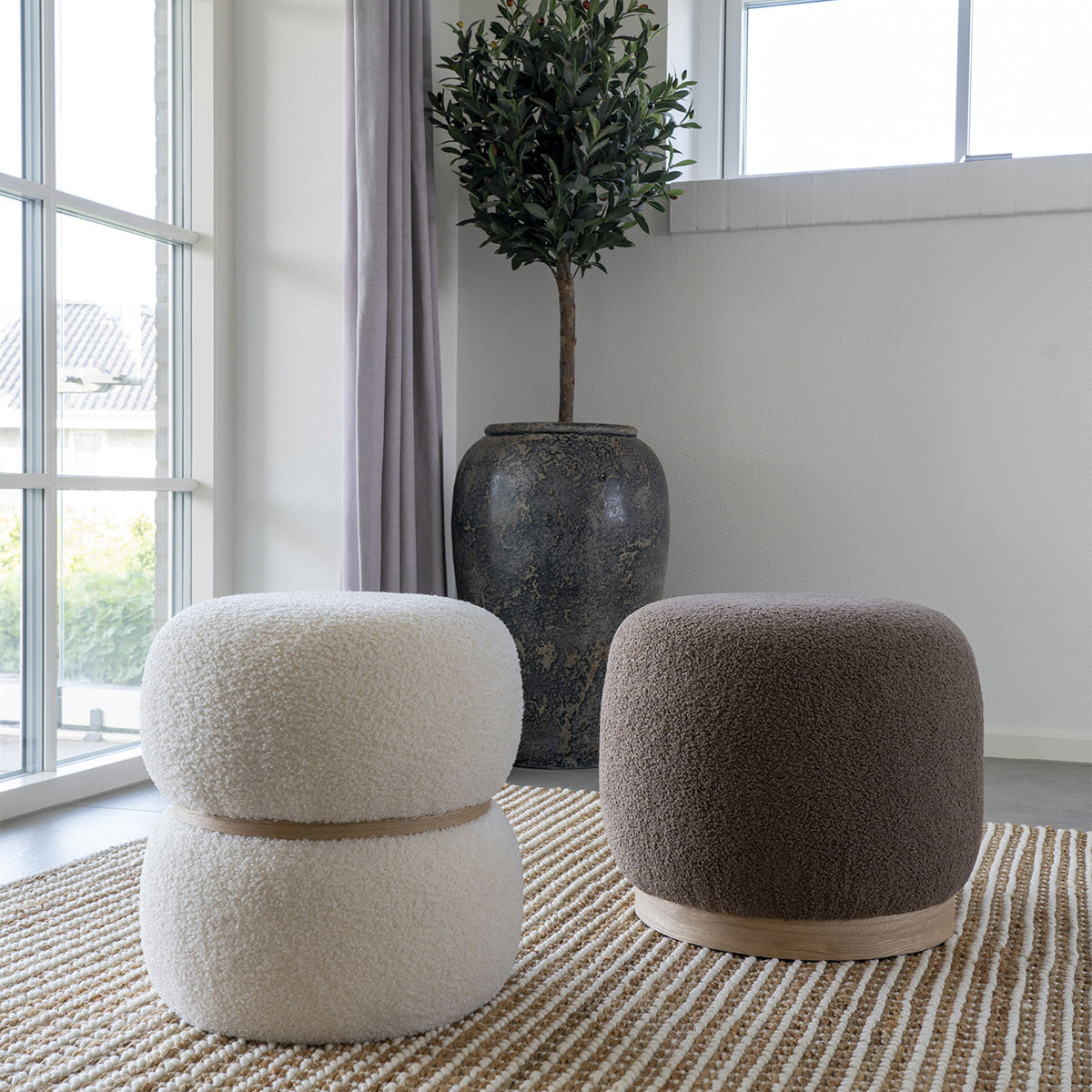Belfort Brown Boucle Pouf - WOO .Design