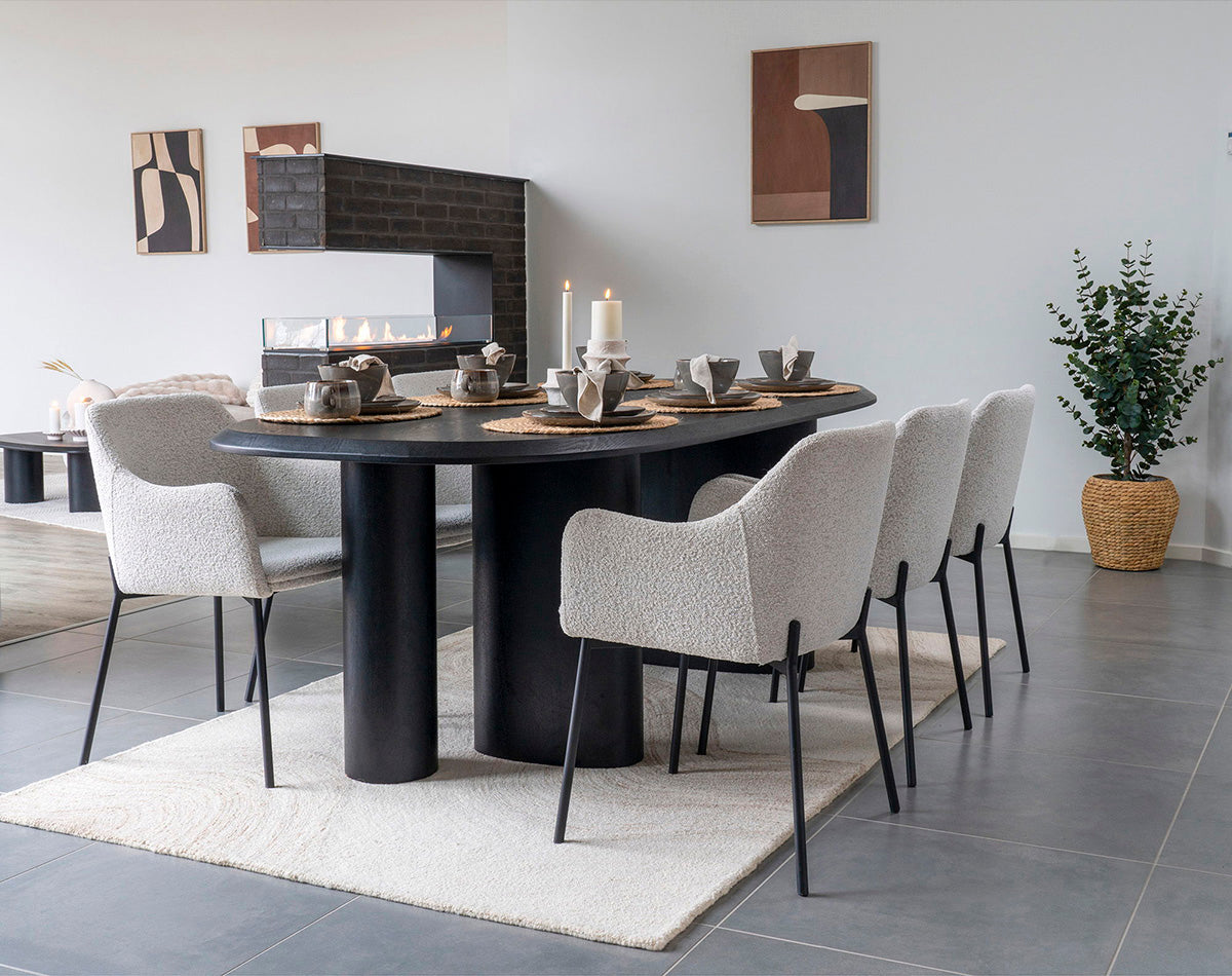 Melilla Boucle Dining Chair (2/Set) - WOO .Design