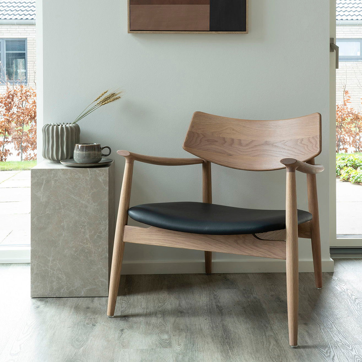 Olvera Oak Lounge Chair with Cushion - WOO .Design