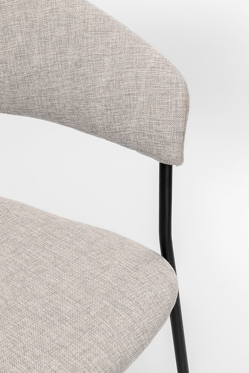 Belle Light Grey Chair with Armrest