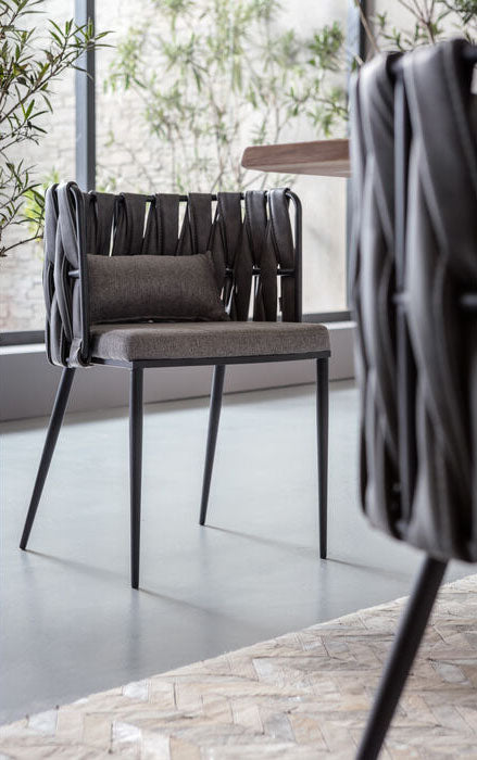 Cheerio Grey Chair with Armrest (4/Set) - WOO .Design