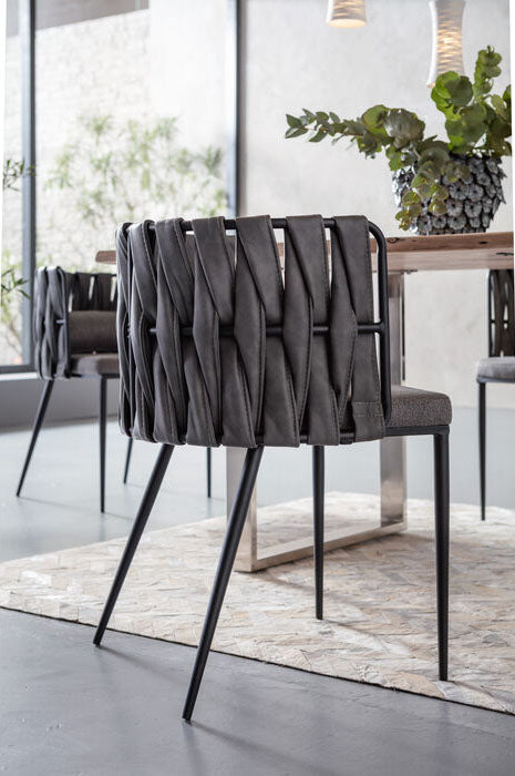 Cheerio Grey Chair with Armrest (4/Set) - WOO .Design