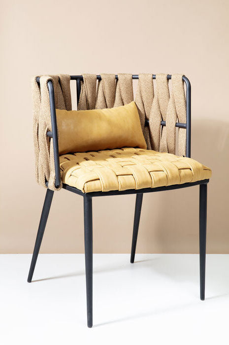 Cheerio Yellow Chair with Armrest (4/Set) - WOO .Design