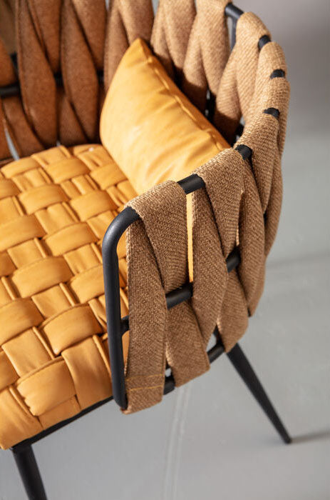 Cheerio Yellow Chair with Armrest (4/Set) - WOO .Design