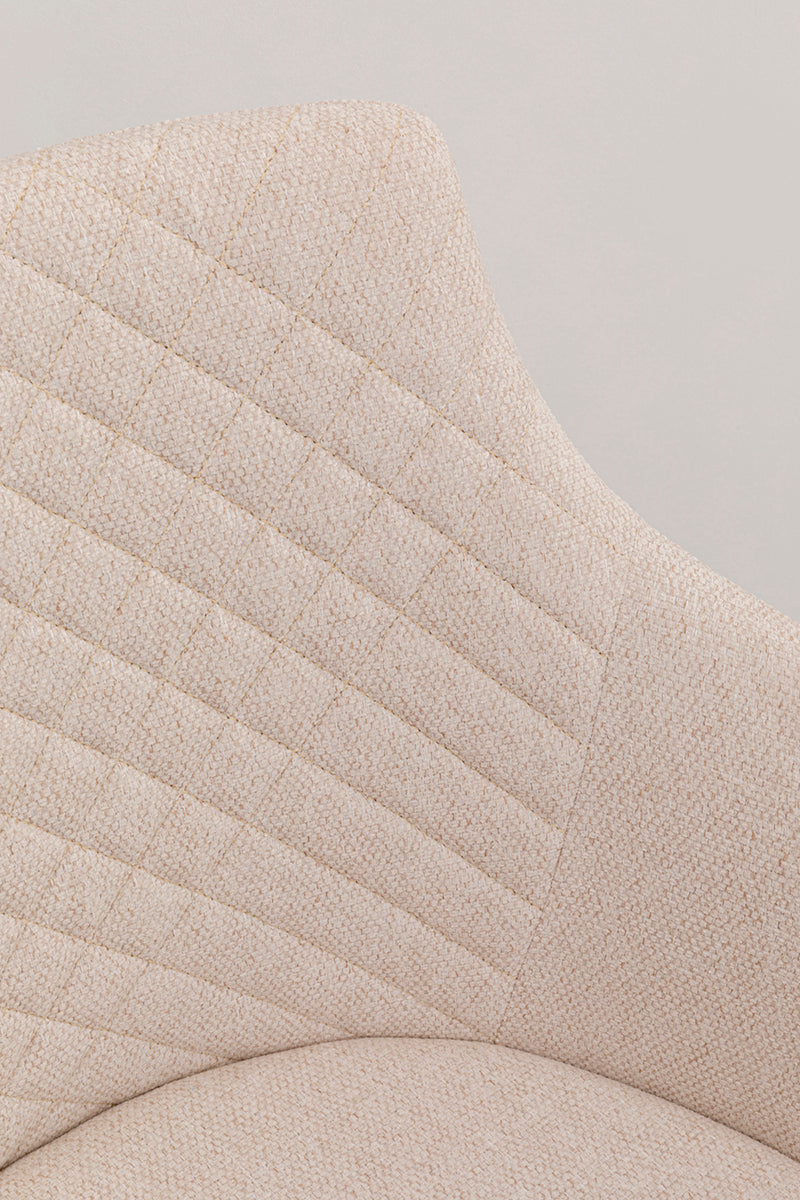Coco Cream Chenille Swivel Chair