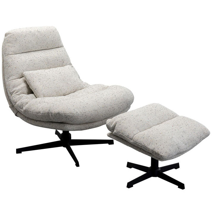 Columbia Swivel Armchair with Stool - WOO .Design