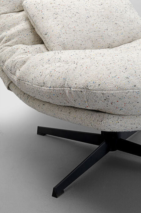 Columbia Swivel Armchair with Stool - WOO .Design