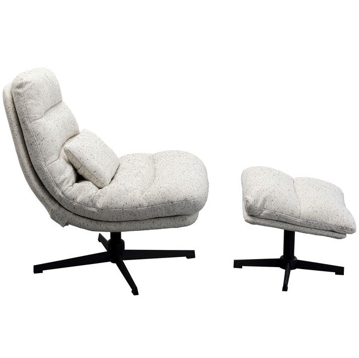Columbia Swivel Armchair with Stool - WOO .Design