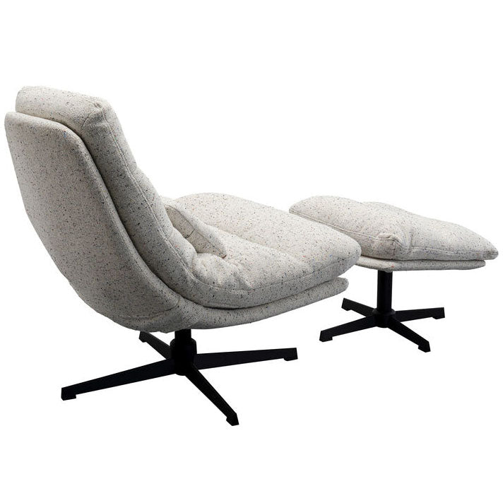 Columbia Swivel Armchair with Stool - WOO .Design