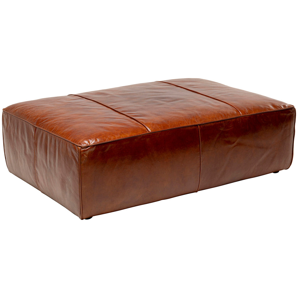 Cubetto Brown Leather Pouf