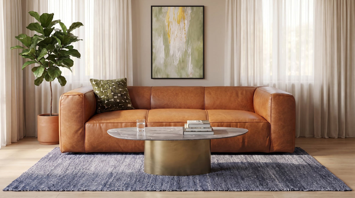 Cubetto Smart Light Brown Leather Sofa