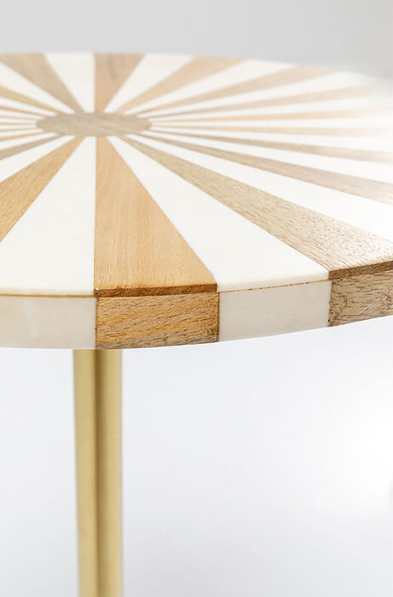 Domero Cirque Gold White Side Table