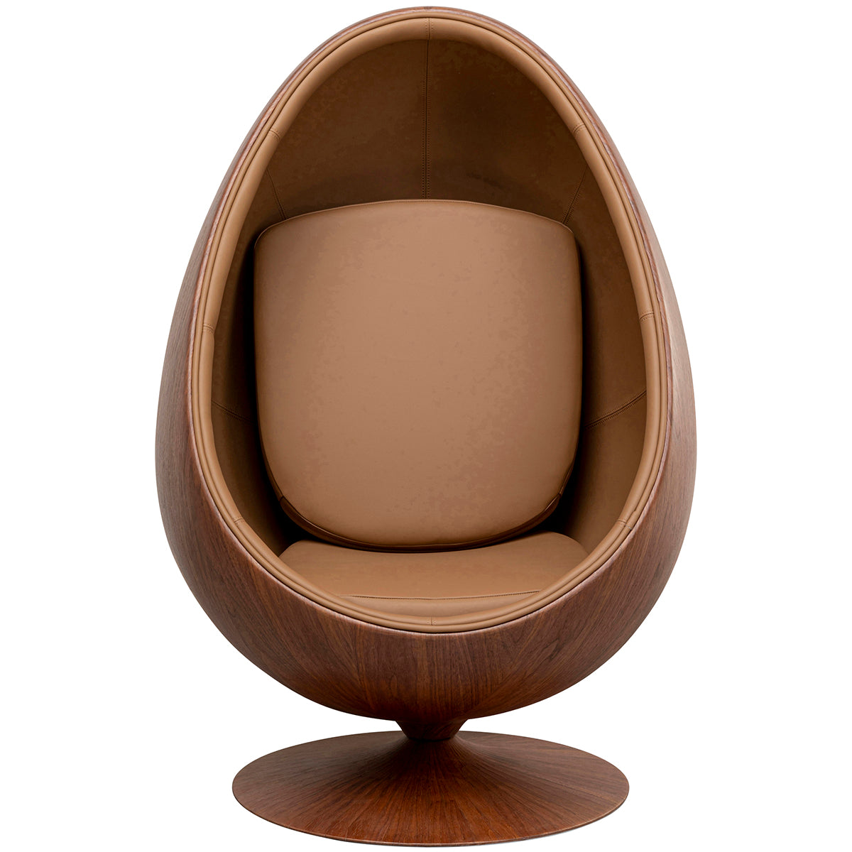 Eye Ball Walnut Swivel Armchair