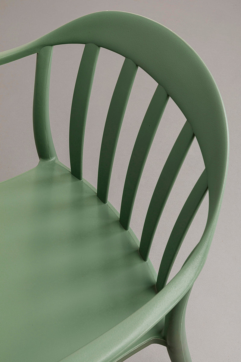 Flores Grey Green Chair with Armrest