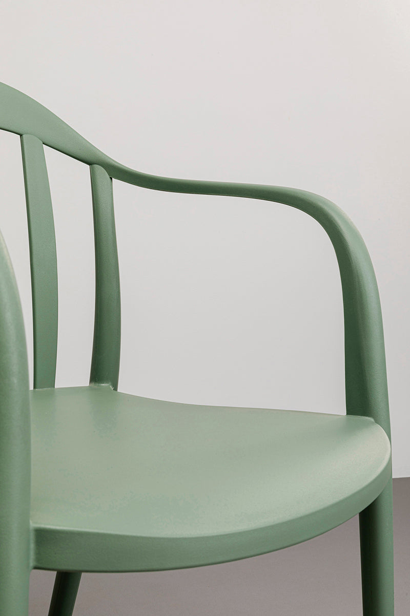 Flores Grey Green Chair with Armrest
