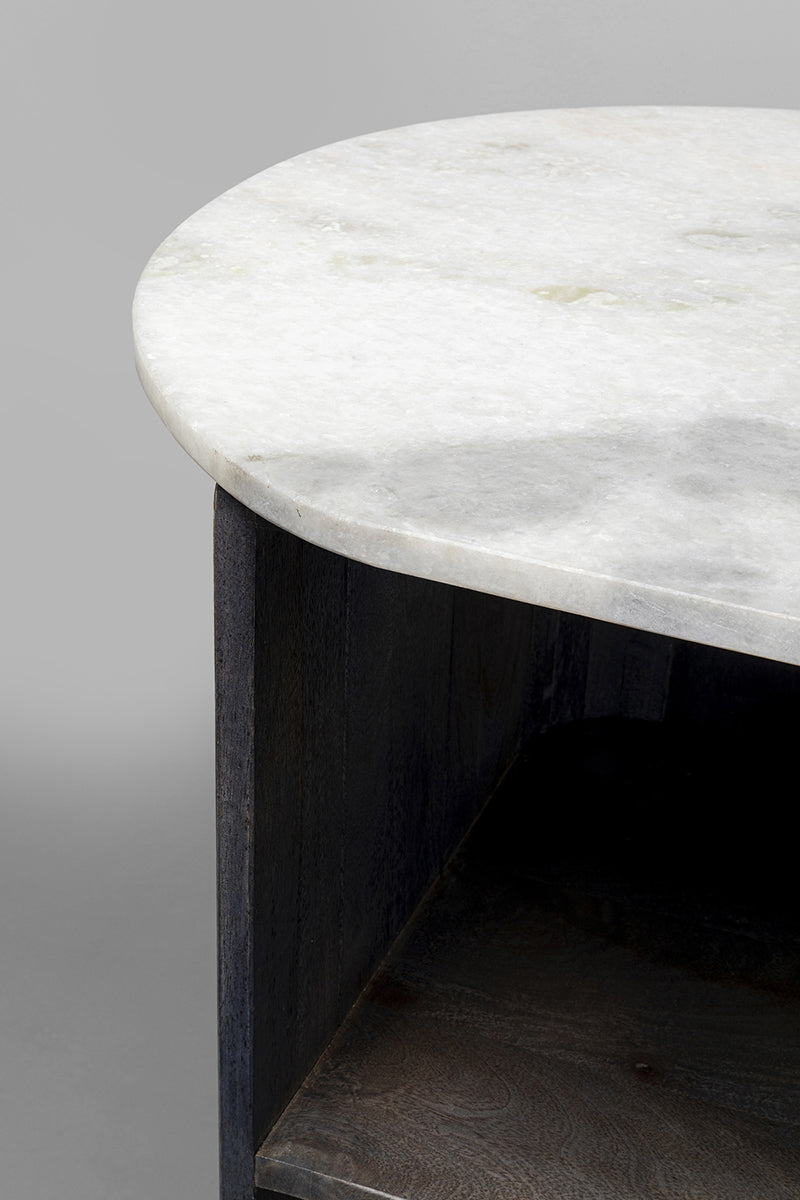 Glenn Mango Wood/Marble Bar Cabinet