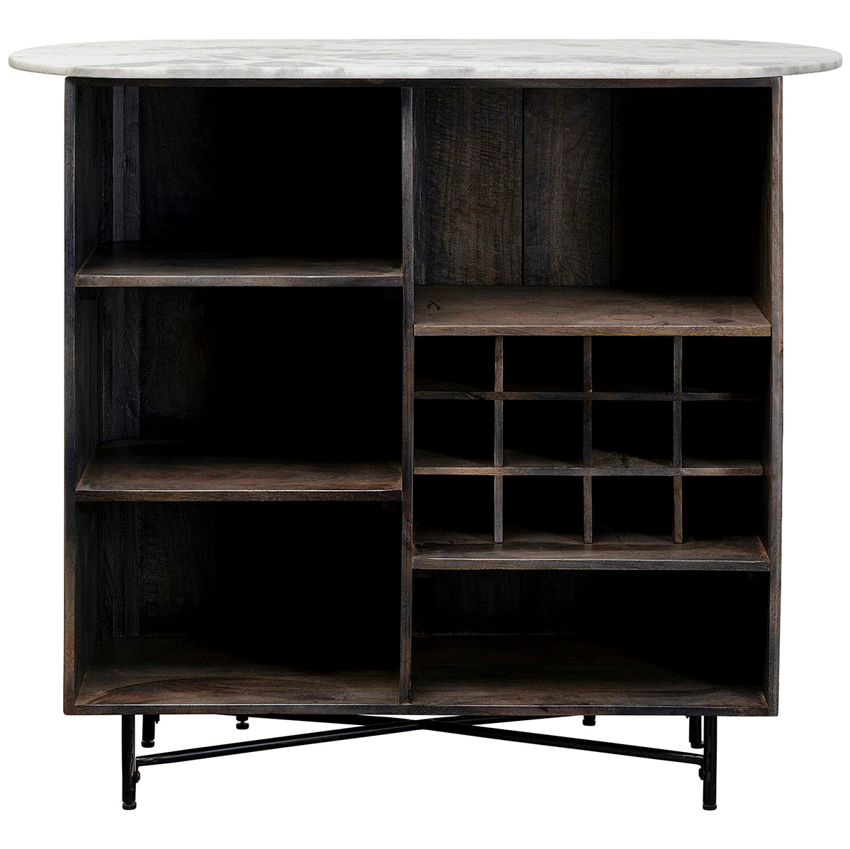 Glenn Mango Wood/Marble Bar Cabinet