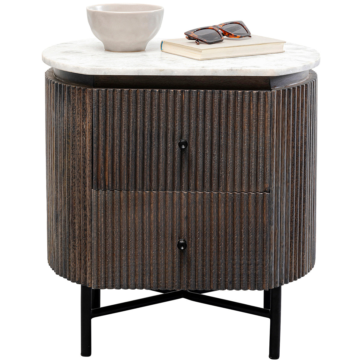 Glenn Mango Wood/Marble Small Dresser