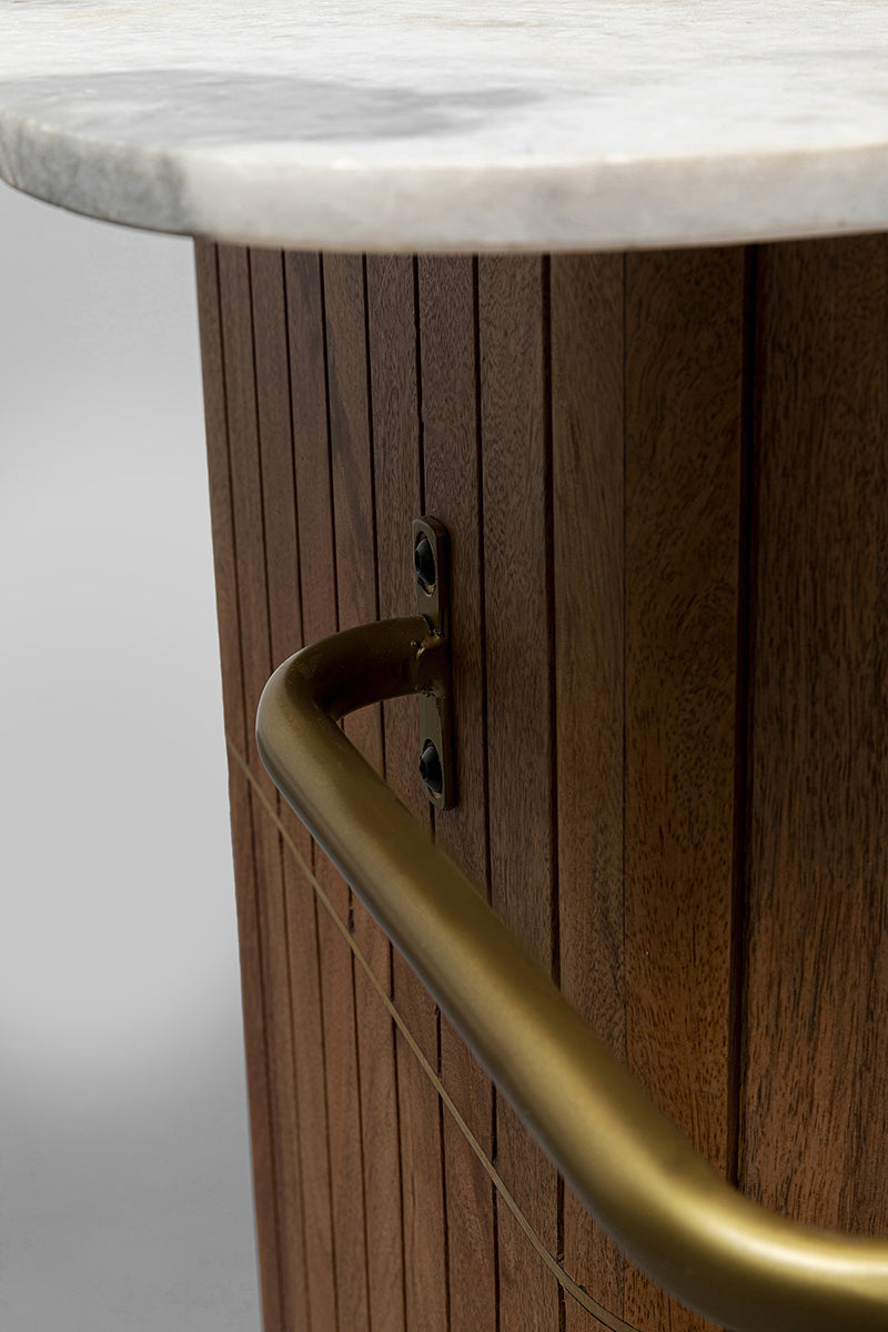 Grace Mango Wood/Marble Bar Cabinet