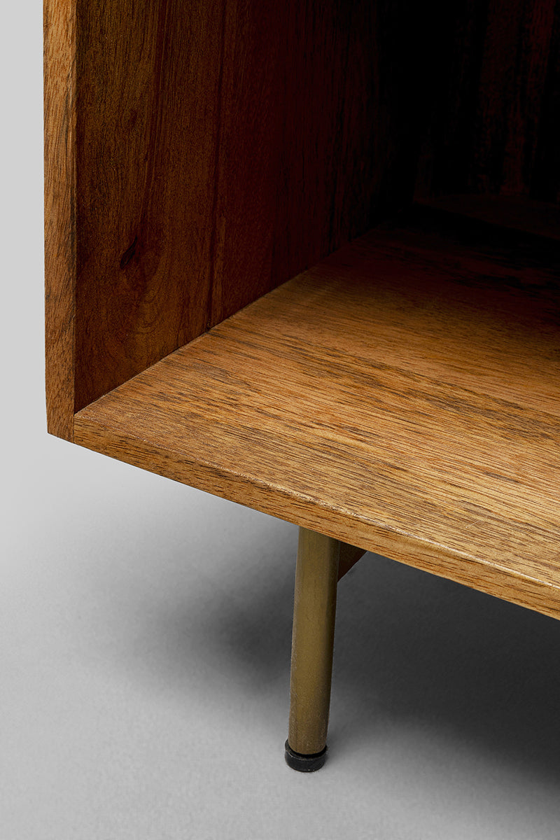 Grace Mango Wood/Marble Bar Cabinet