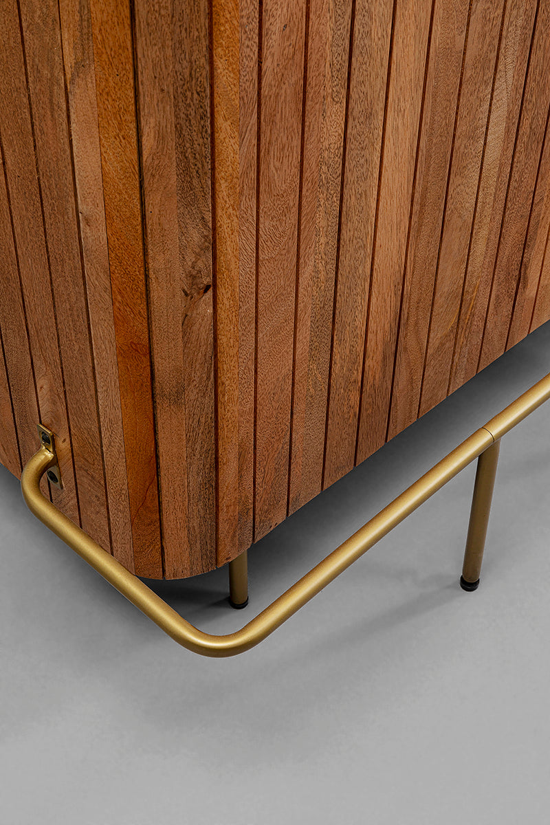 Grace Mango Wood/Marble Bar Cabinet