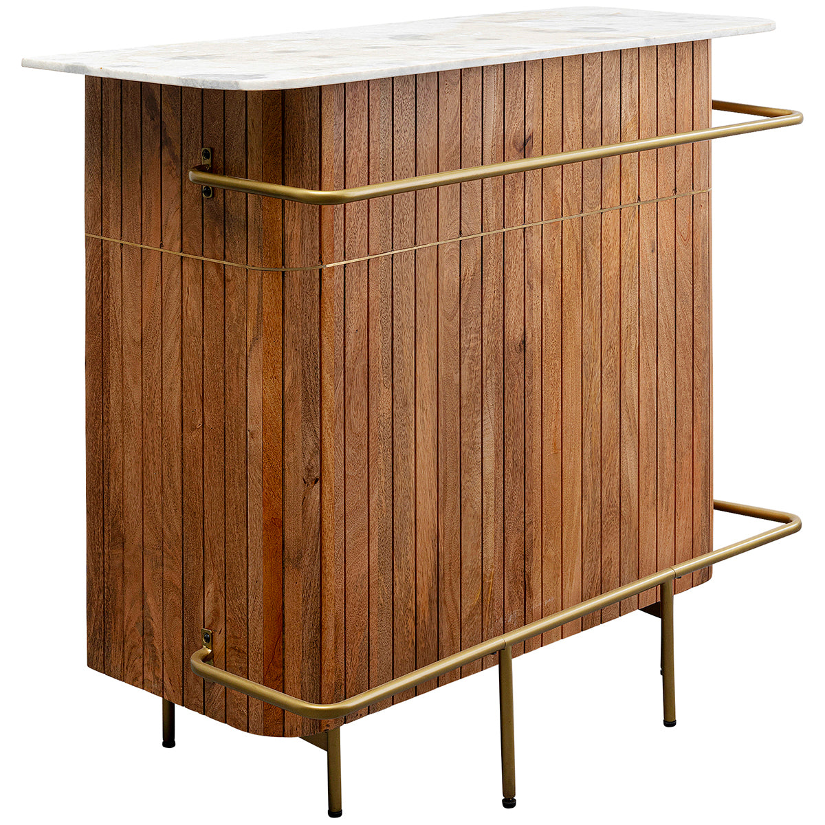 Grace Mango Wood/Marble Bar Cabinet