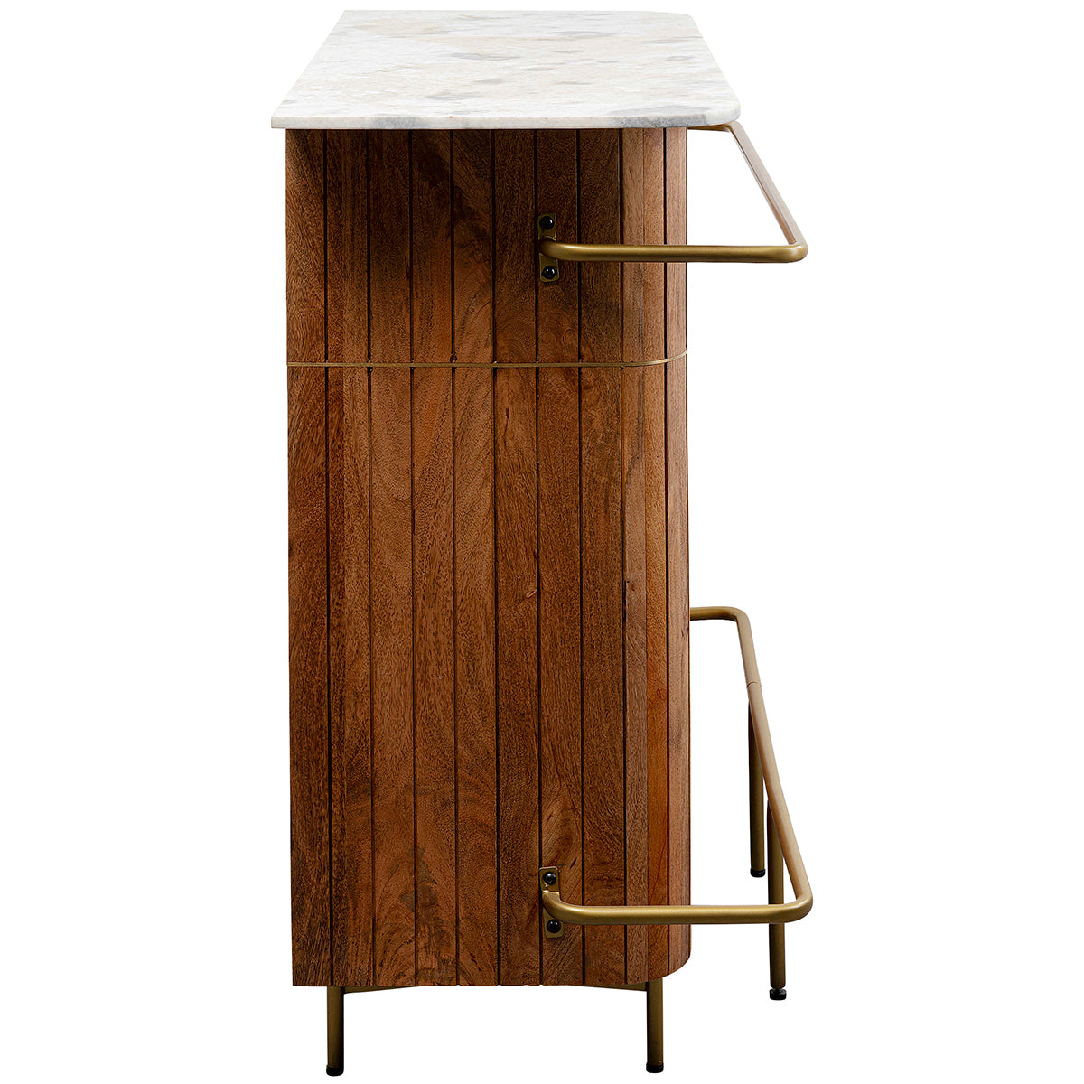 Grace Mango Wood/Marble Bar Cabinet