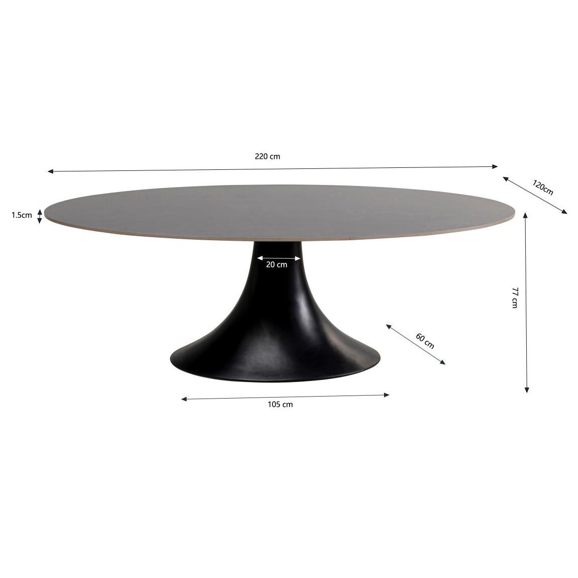 Grande Possibilita Black Oval Table