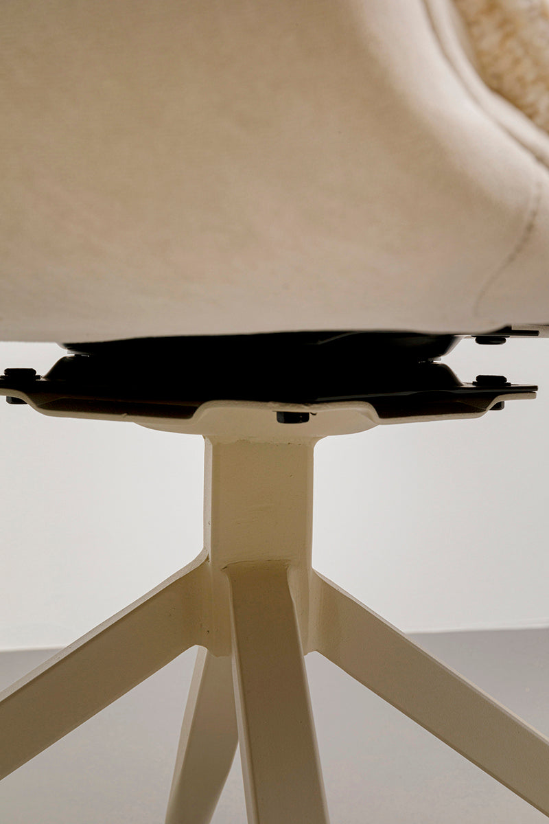 Hilla White Swivel Armchair