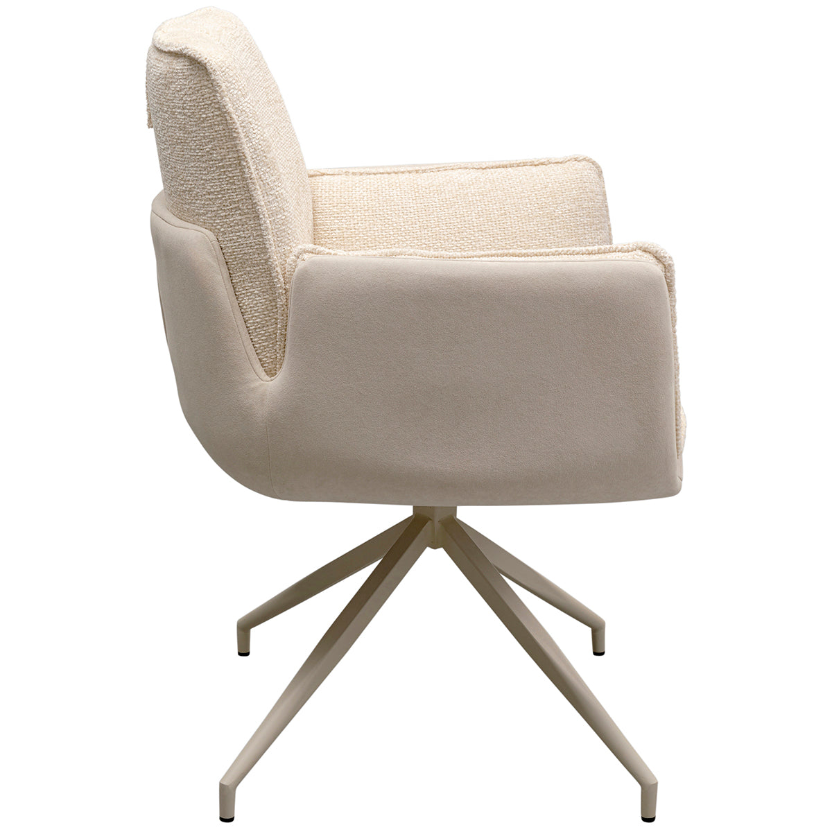 Hilla White Swivel Armchair