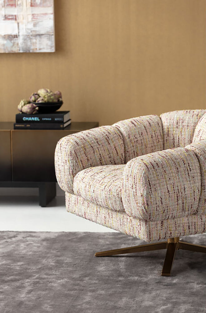 Janno Boucle Swivel Armchair