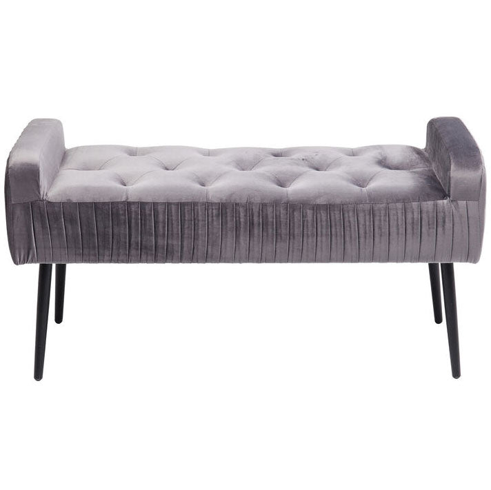 Lofty Grey/Black Velvet Bench