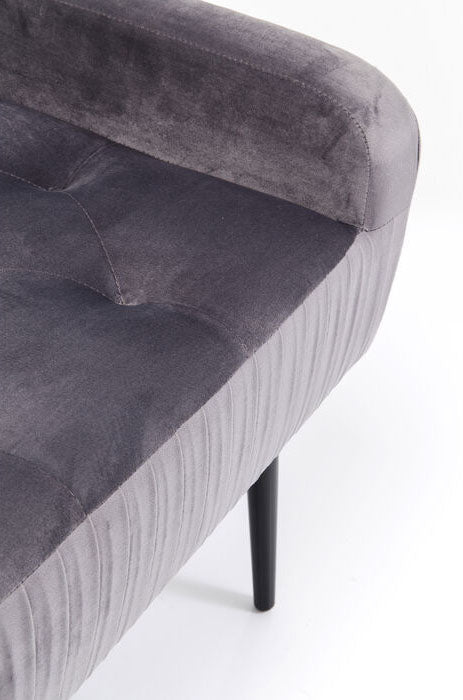 Lofty Grey/Black Velvet Bench - WOO .Design