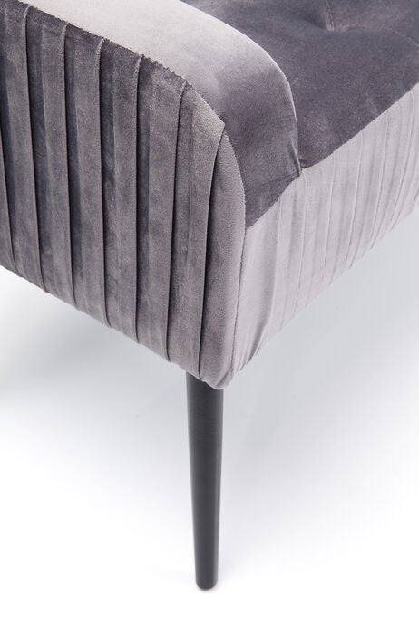 Lofty Grey/Black Velvet Bench - WOO .Design