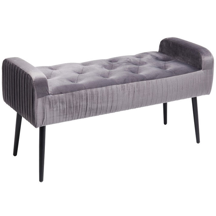 Lofty Grey/Black Velvet Bench - WOO .Design