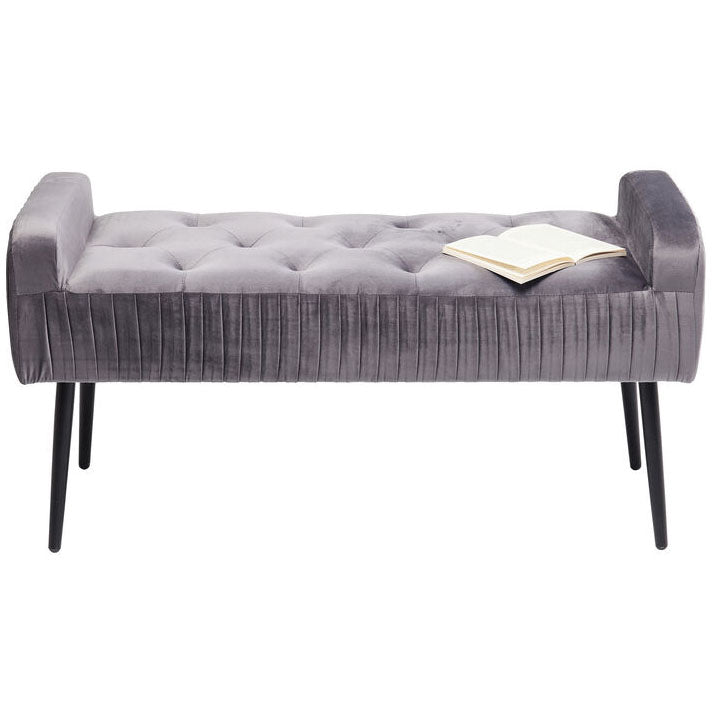 Lofty Grey/Black Velvet Bench - WOO .Design