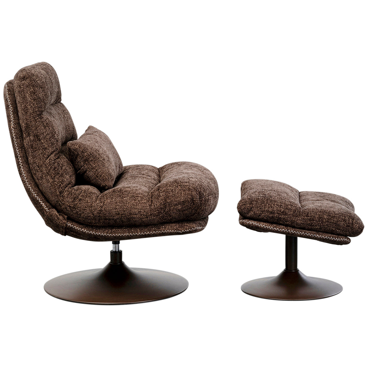 Montreal Brown Armchair with Stool