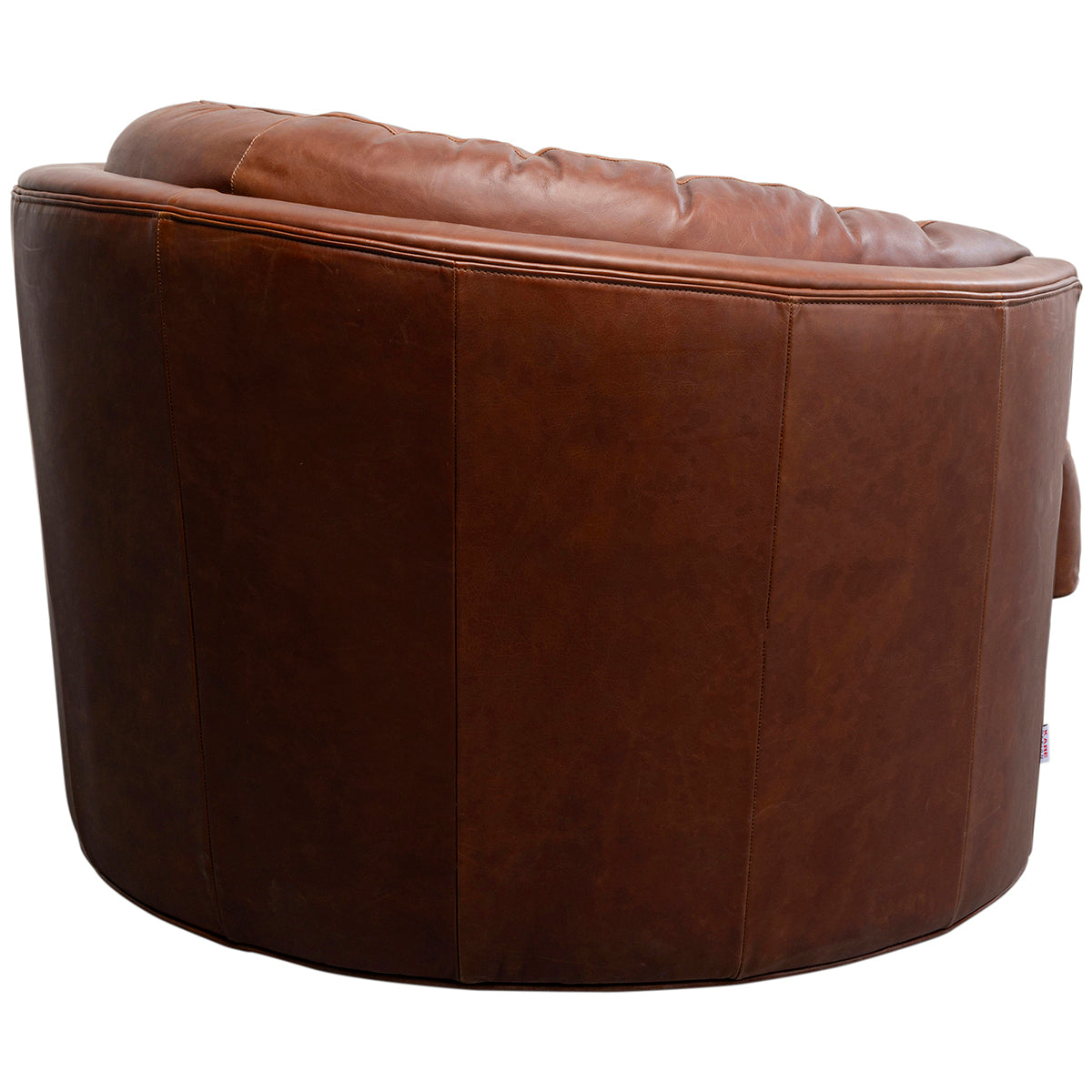 Music Hall Brown Leather Swivel Armchair