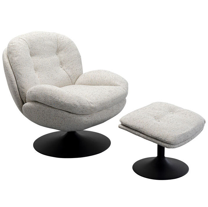 Standford Swivel Armchair with Stool - WOO .Design