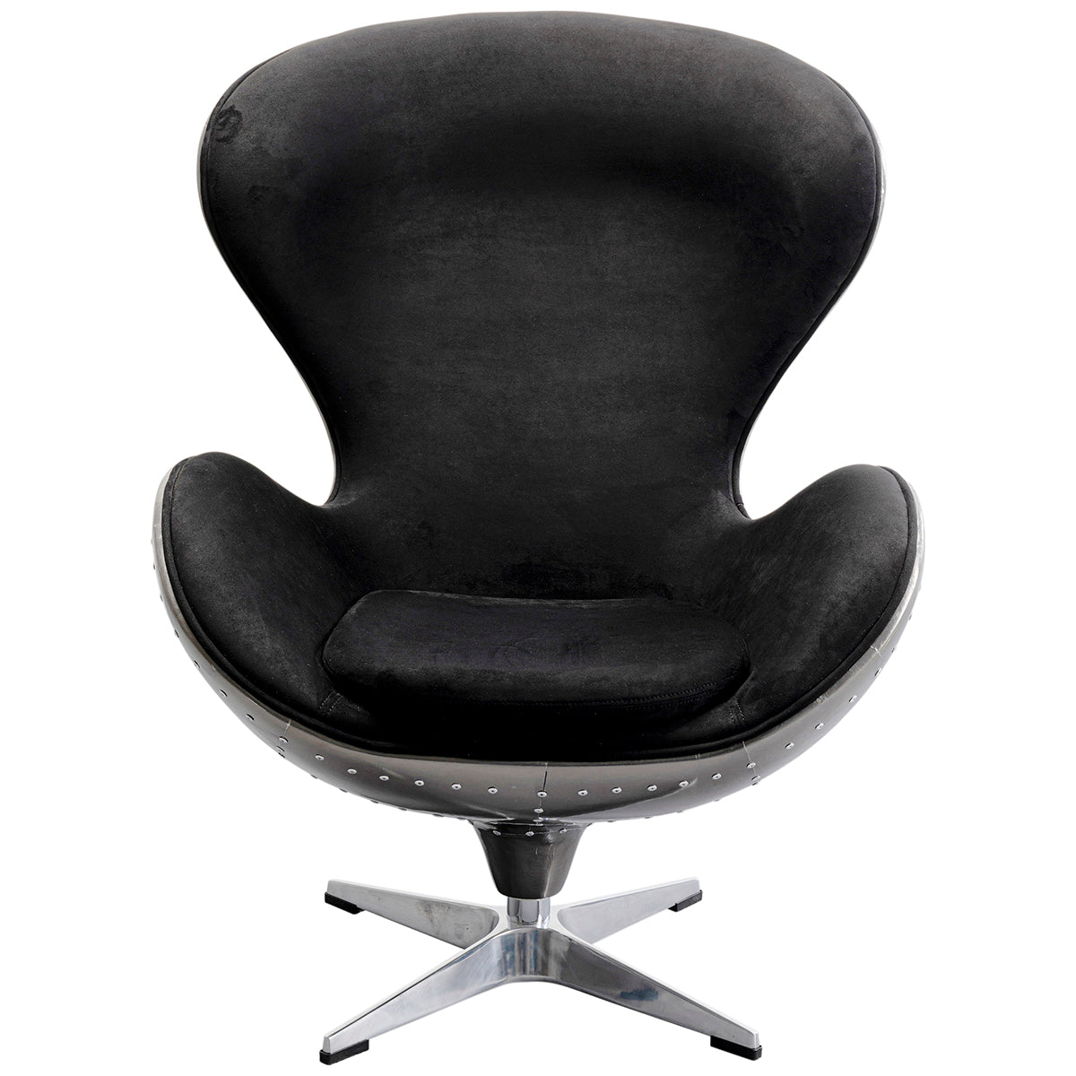 Graphit Black Swivel Lounge Armchair